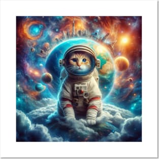 Space cat Posters and Art